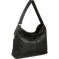 Black Leather Shoulder Tote Y2751