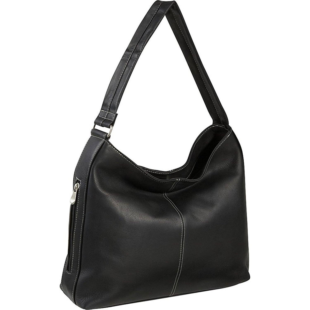Black Leather Shoulder Tote Y2751