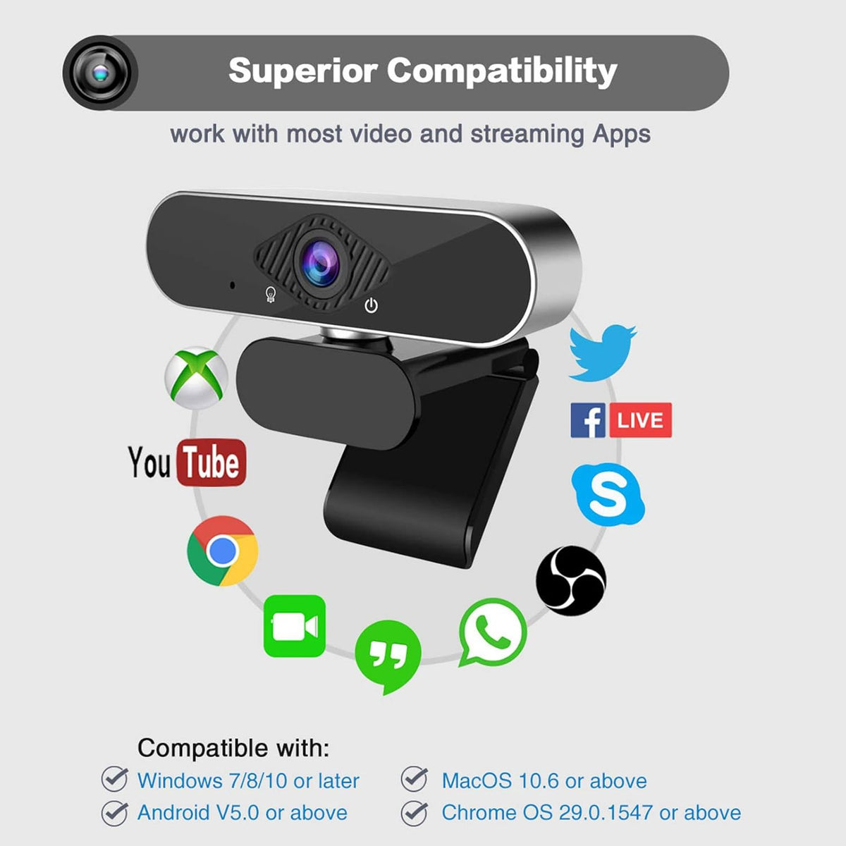 1080p HD USB Webcam with Microphone A290532