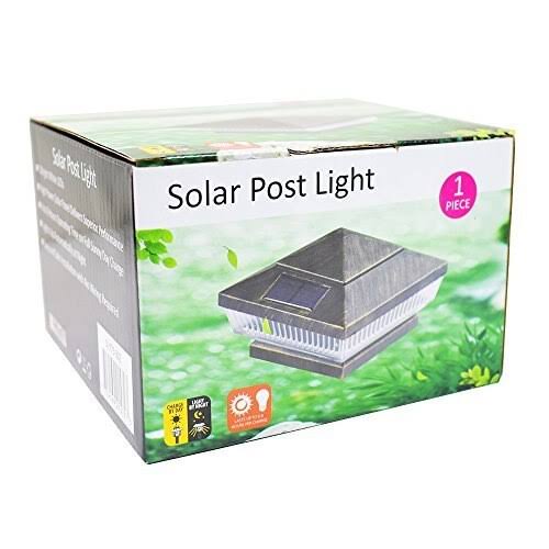 Vintage Bronze Outdoor 4 x 4 Solar 5-LED Post Deck Cap Square Fence Light P5880