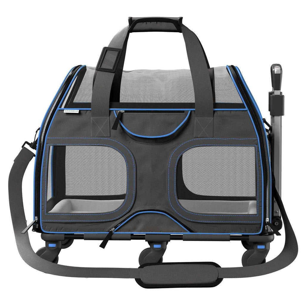 Pet Carrier with Removable Wheels and Double Telescopic Handle D8188