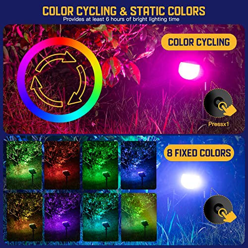 Solar Color Changing Waterproof Outdoor Spot Lights, 2 Pack X636992