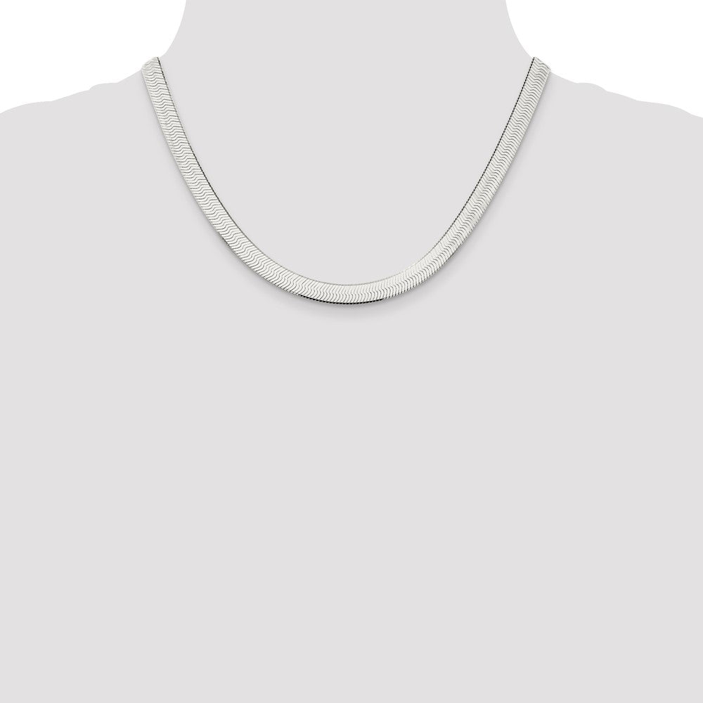 925 Sterling Silver Herringbone Chain Necklace 18 inch C8947