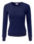 Long Sleeve Crew Neck Pullover Sweater J874