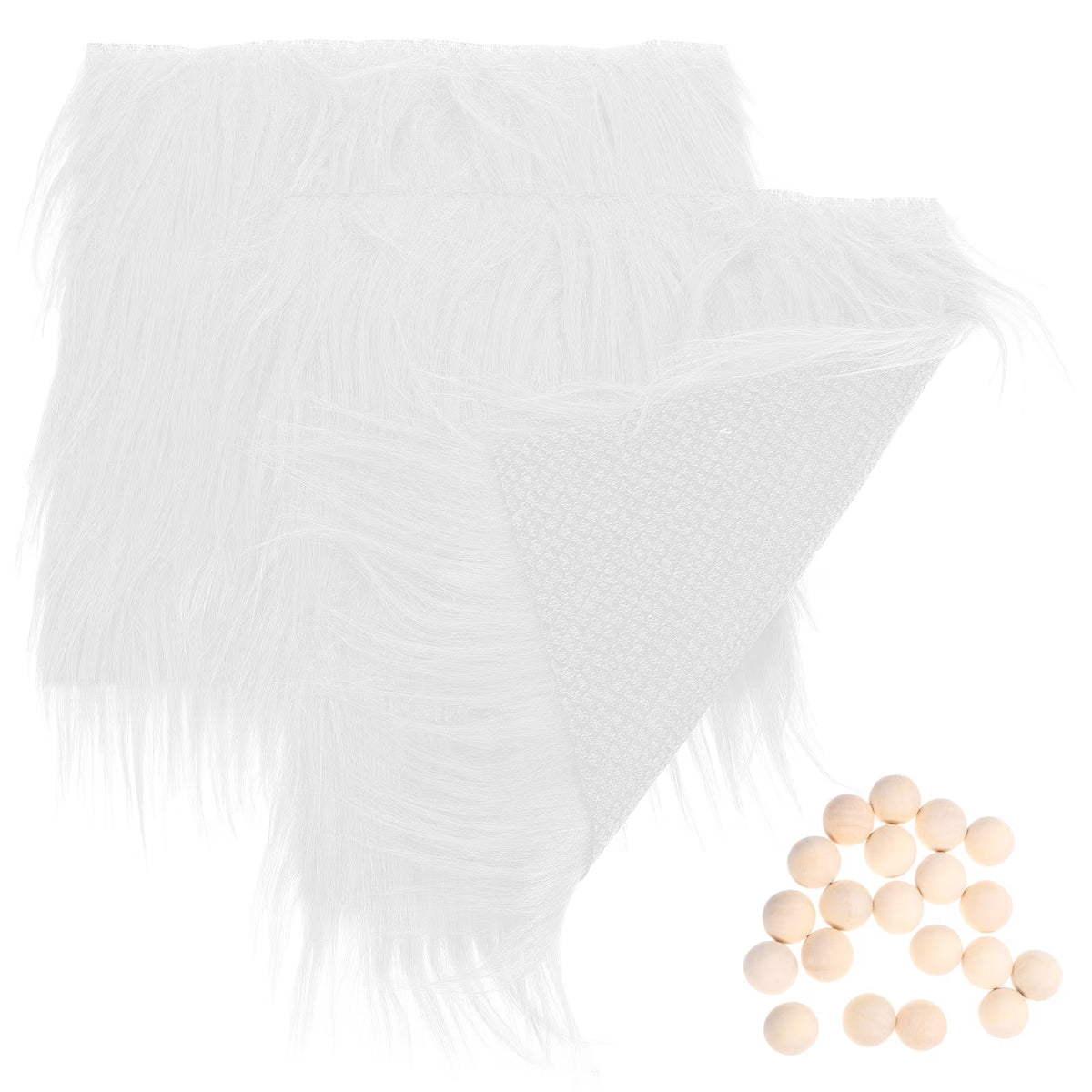 Craft Supply Decoration Gnome Doll DIY Making Supplies Including Square Faux Fur Fabric Wooden Balls G65840