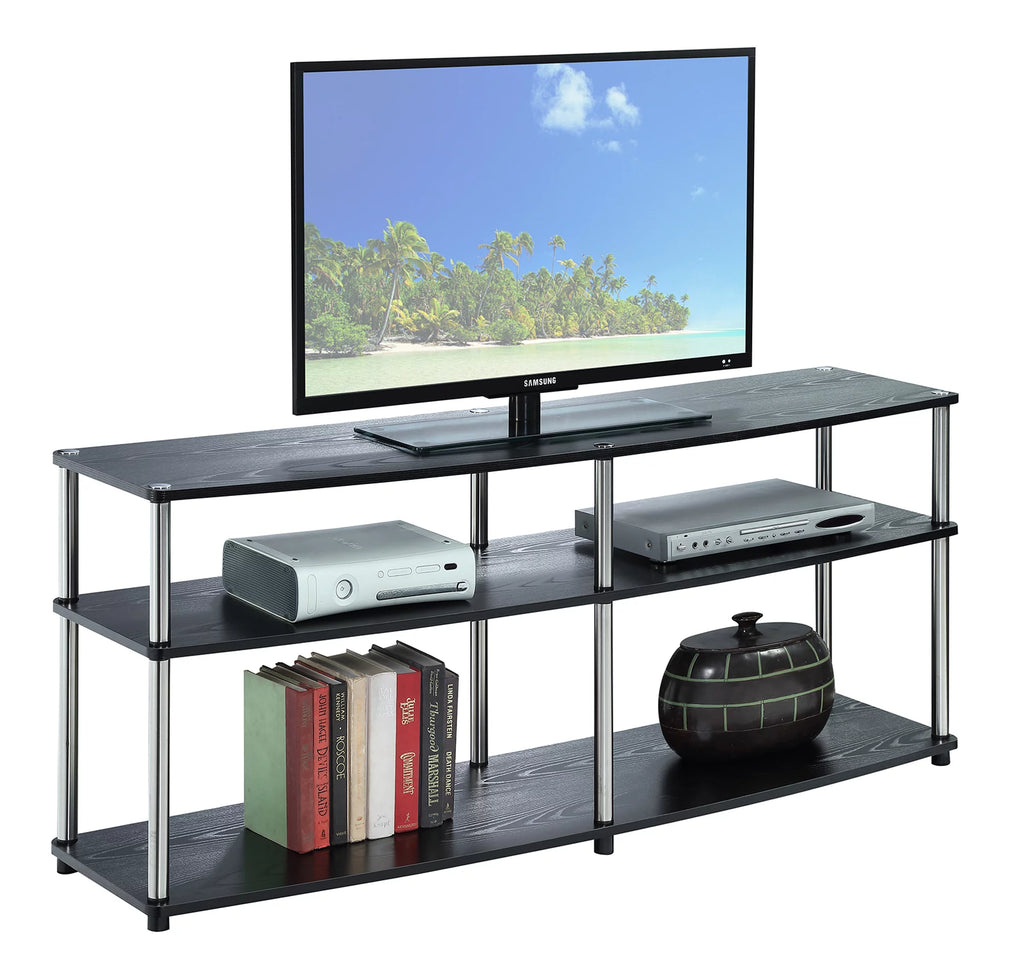 Black 3 Tier Wide TV Stand A655099