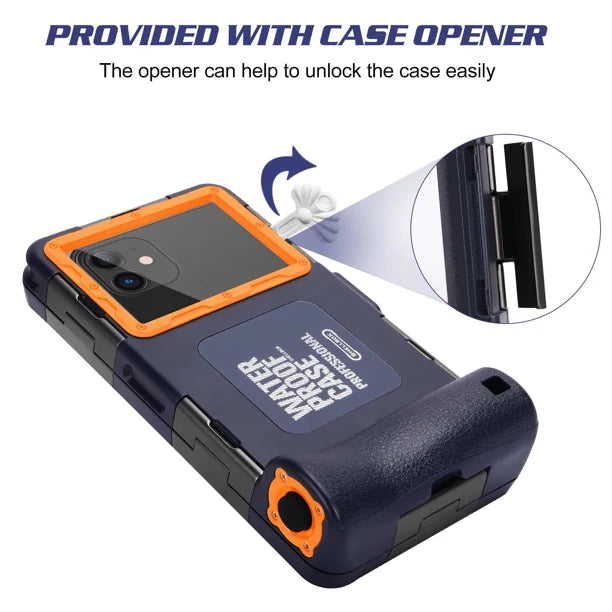 Waterproof Protective Case for Phones Up to 6.9 Inch with Lanyard H13860