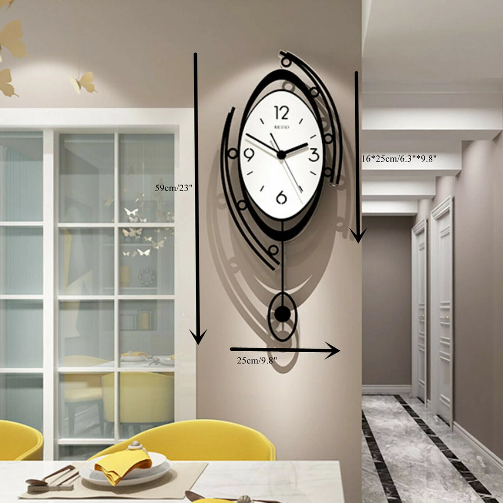 Large 3D Metal Wall Clock U2944