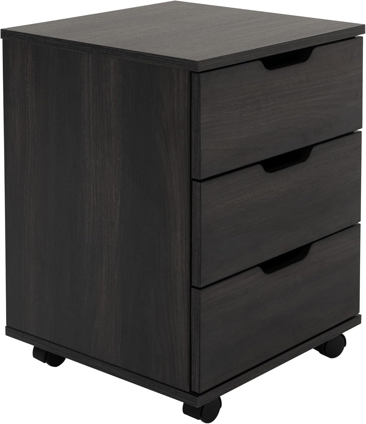 White 3-Drawer Rolling Wood Mobile File Cabinet with Casters K6570