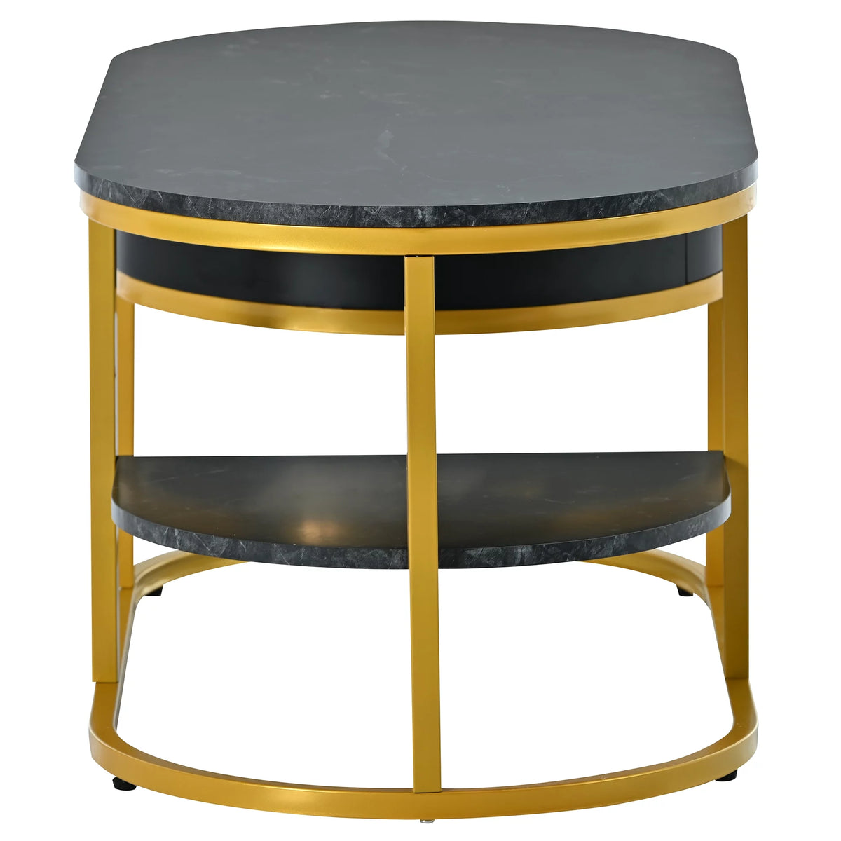 Black Marble Coffee Table with Storage M742