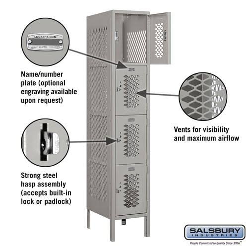 Blue Four Tier Vented Metal Locker C814308