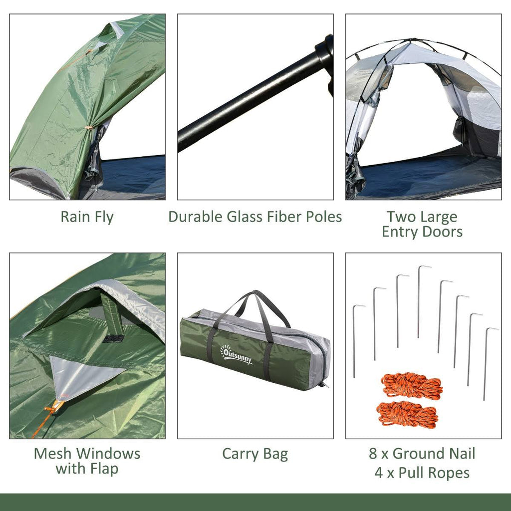 2 Person Waterproof Double Layer Camping Tent V369734