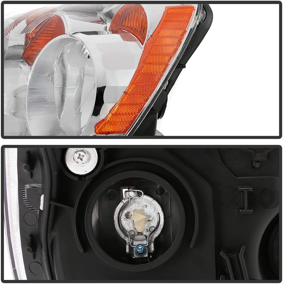 Chrome Housing Headlights Headlamps Assembly D5694