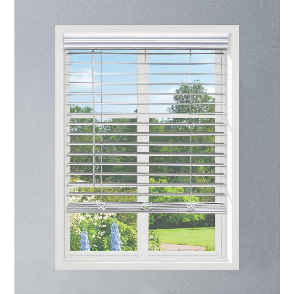 White Faux Wood Cordless Blinds N25248