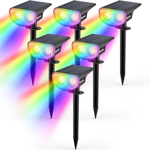 Solar Color Changing Waterproof Outdoor Spot Lights, 2 Pack X636992