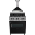 30 in. Dual Fuel Range and Range Hood Appliance Package D1229