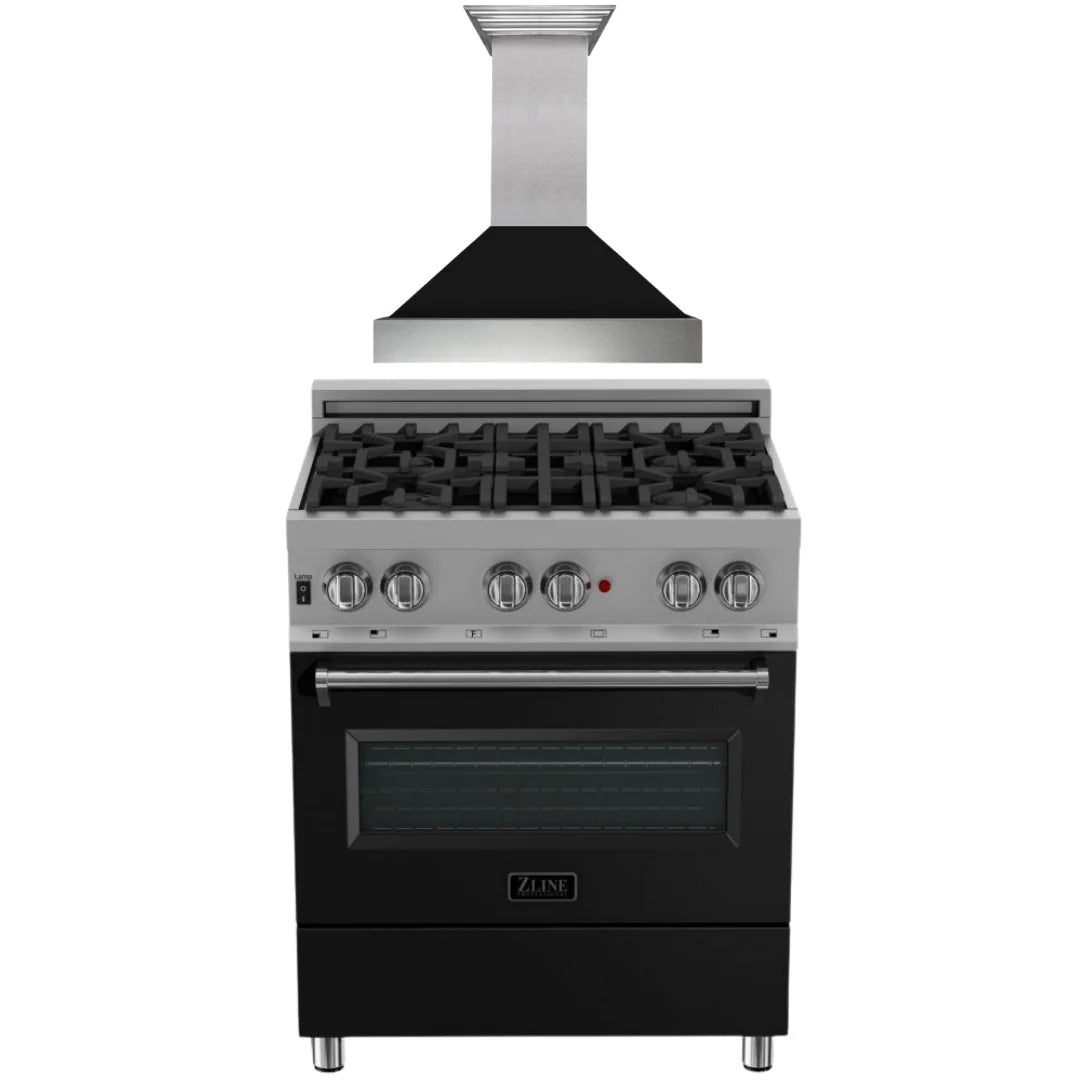 30 in. Dual Fuel Range and Range Hood Appliance Package D1229