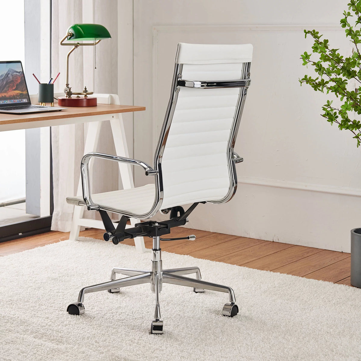 Black Adjustable Vegan Leather Executive Office Chair E60495