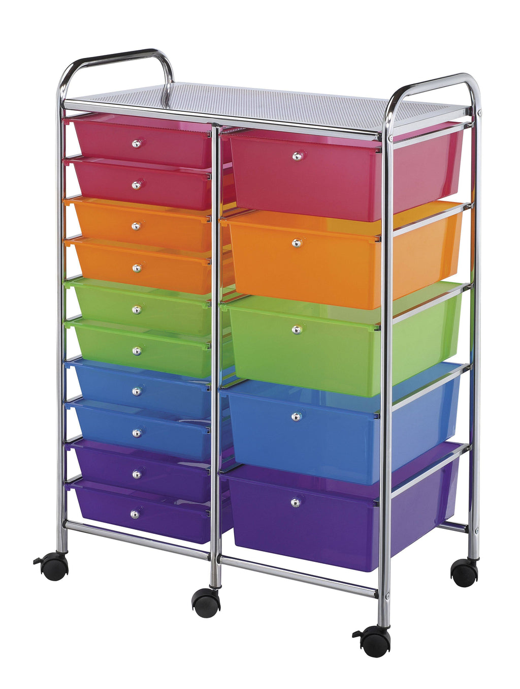 Blue Hills Studio Double Storage Cart with 15 Drawers Multi M846