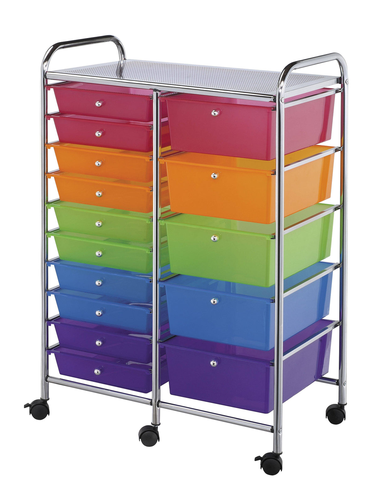 Blue Hills Studio Double Storage Cart with 15 Drawers Multi M846