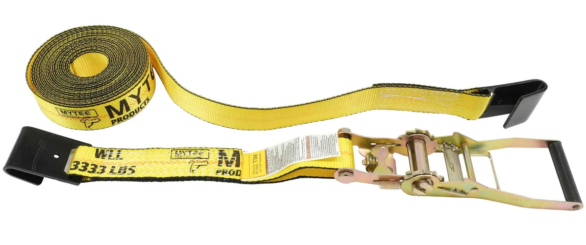 2" x 30' Ratchet Tie-Down Straps with Flat Hooks Yellow (4 Pack) F468534