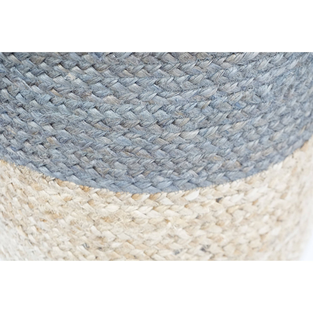 Grey Medium Jute Pouf O50757