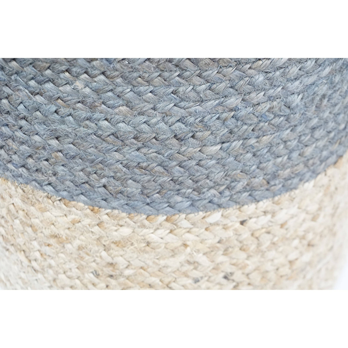 Grey Medium Jute Pouf O50757
