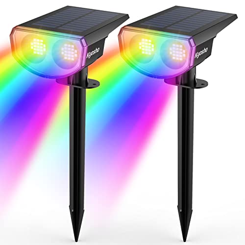 Solar Color Changing Waterproof Outdoor Spot Lights, 2 Pack X636992