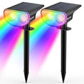 Solar Color Changing Waterproof Outdoor Spot Lights, 2 Pack X636992