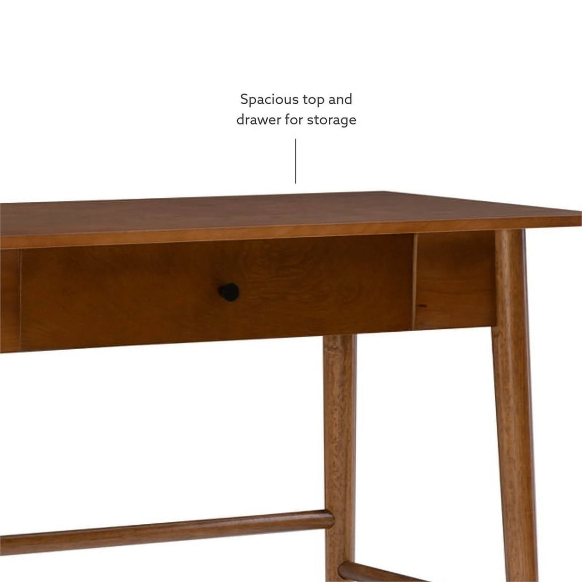 Mid-Century Wood/Metal Office Desk in Walnut Brown J641