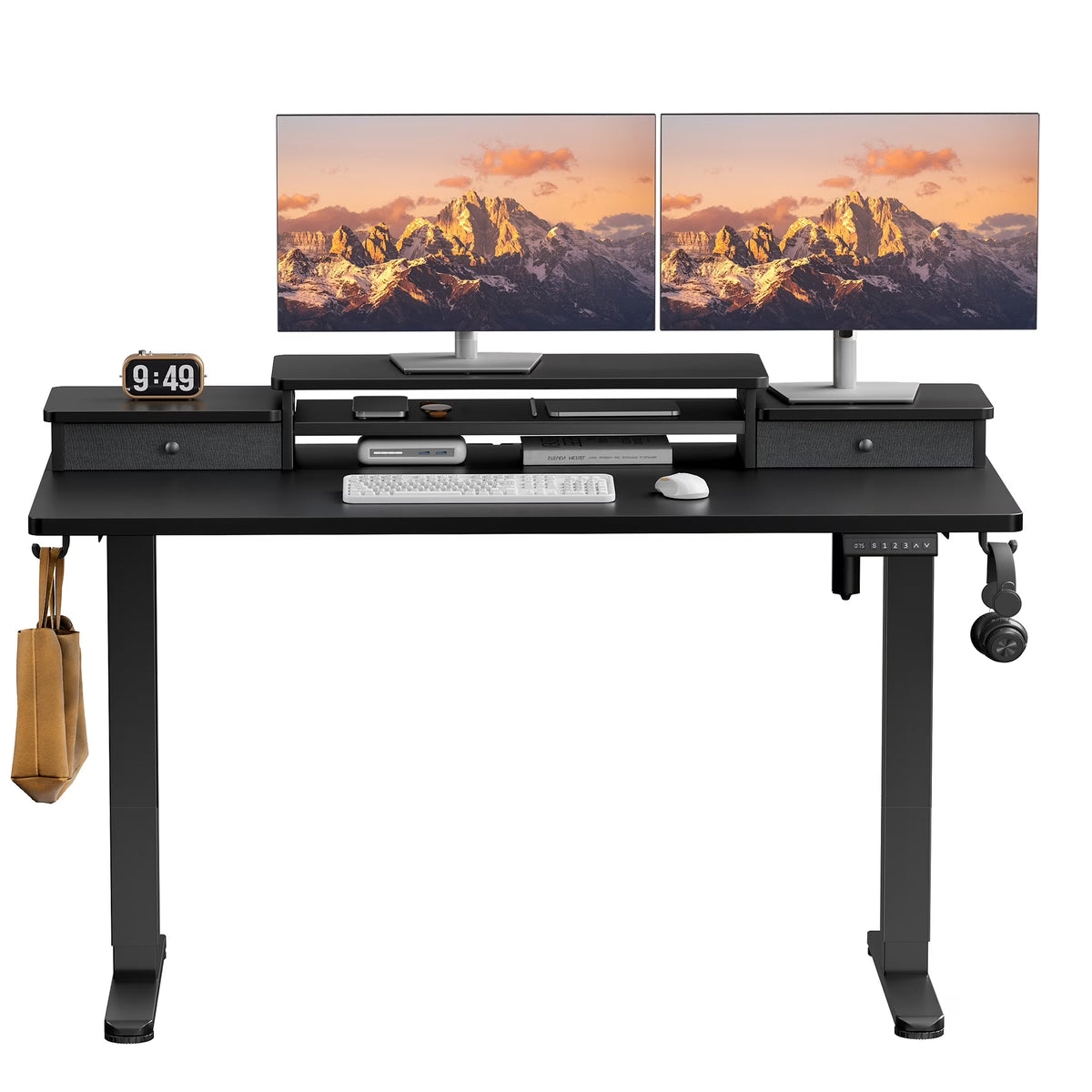 Black Electric Standing Desk with Drawer I45306