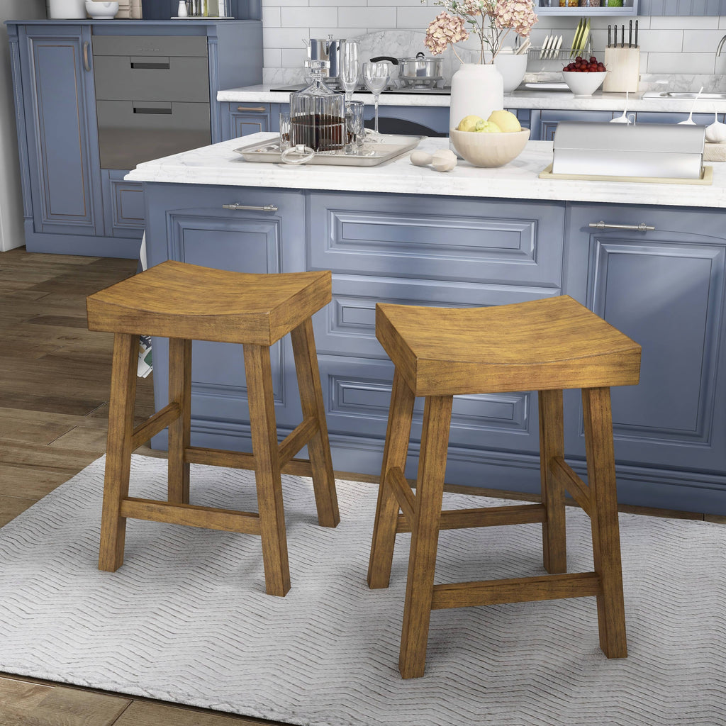 Saddle Stool (Set of 2) - Antique Grey M271