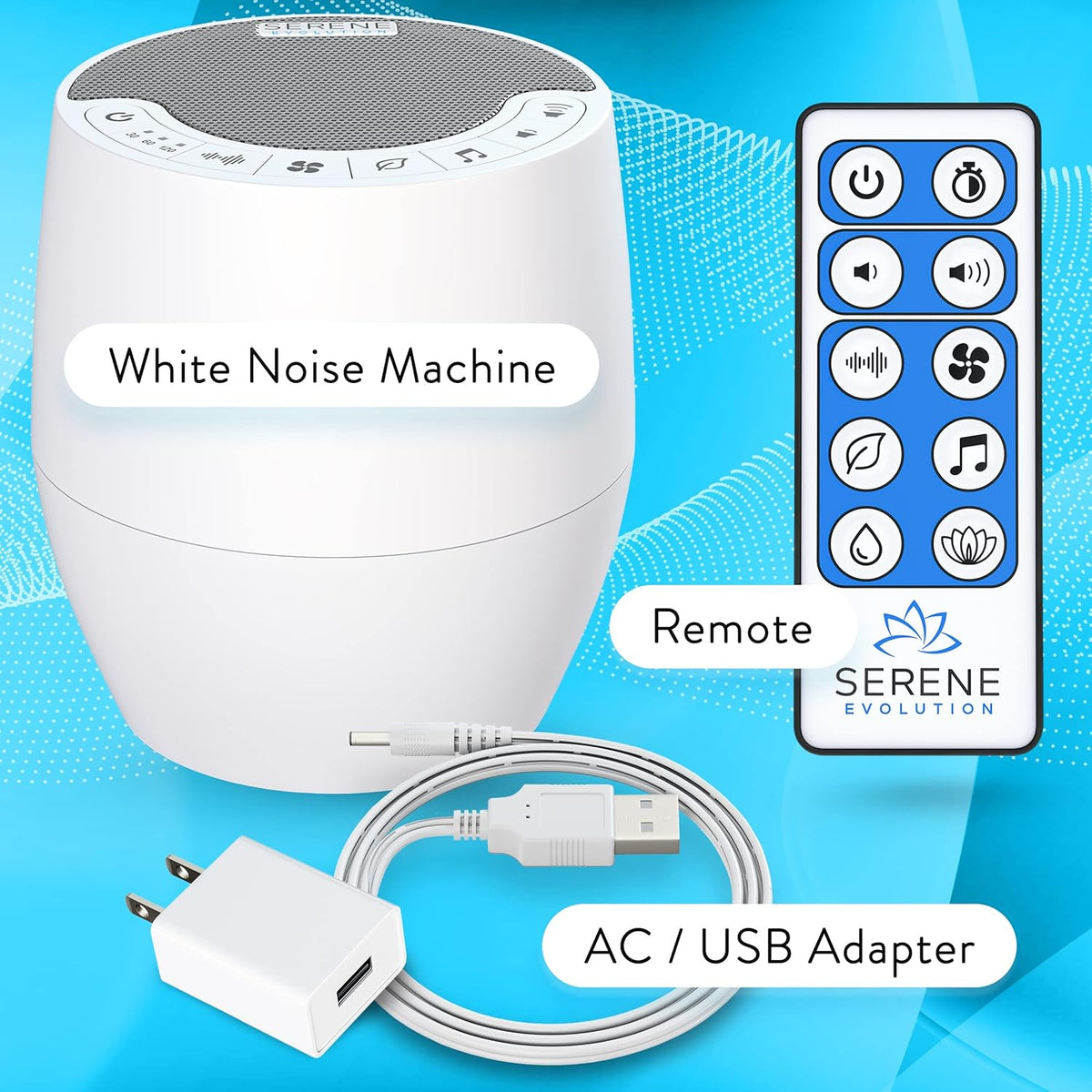 White Noise Machine with 60 Sounds W273