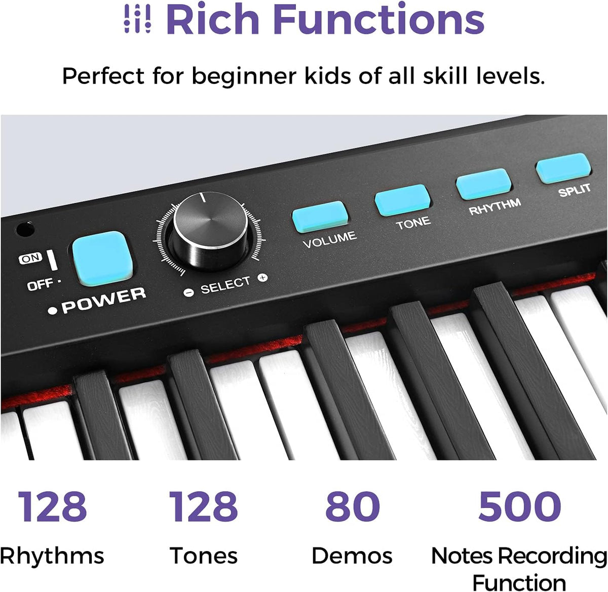 88-Key Semi-Weighted Electronic Keyboard Piano with X-Stand, Sustain Pedal, Power Supply, Carrying Case D48617