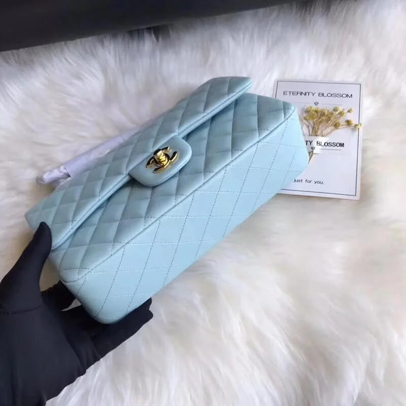 Tiffany Blue Lambskin Leather Flap Bag P5909