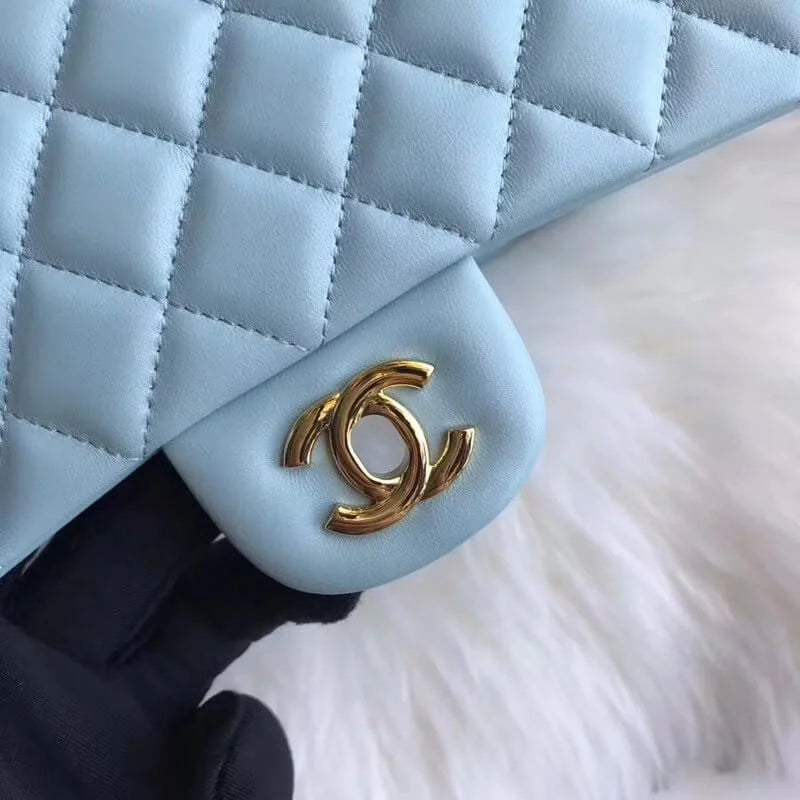 Tiffany Blue Lambskin Leather Flap Bag P5909