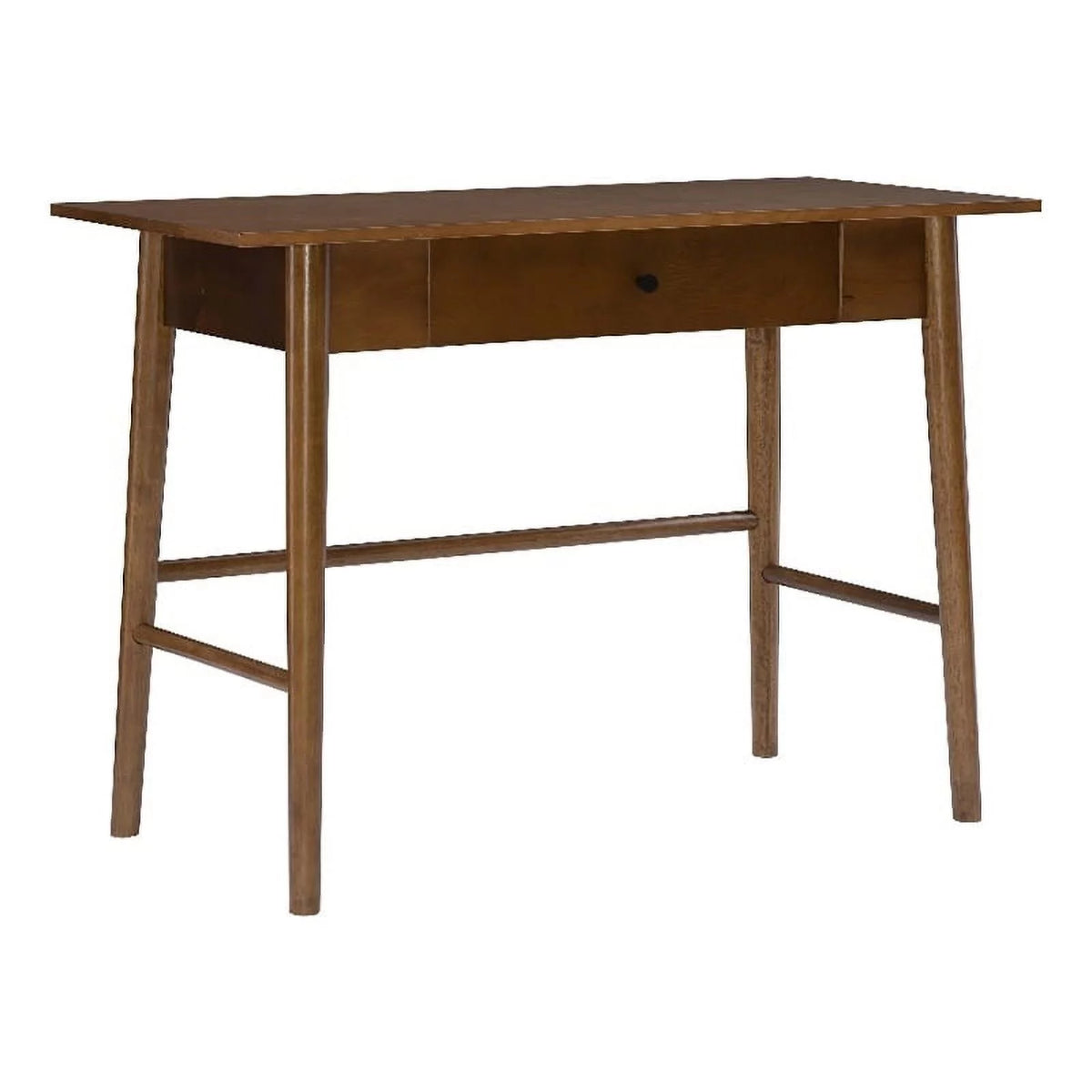 Mid-Century Wood/Metal Office Desk in Walnut Brown J641