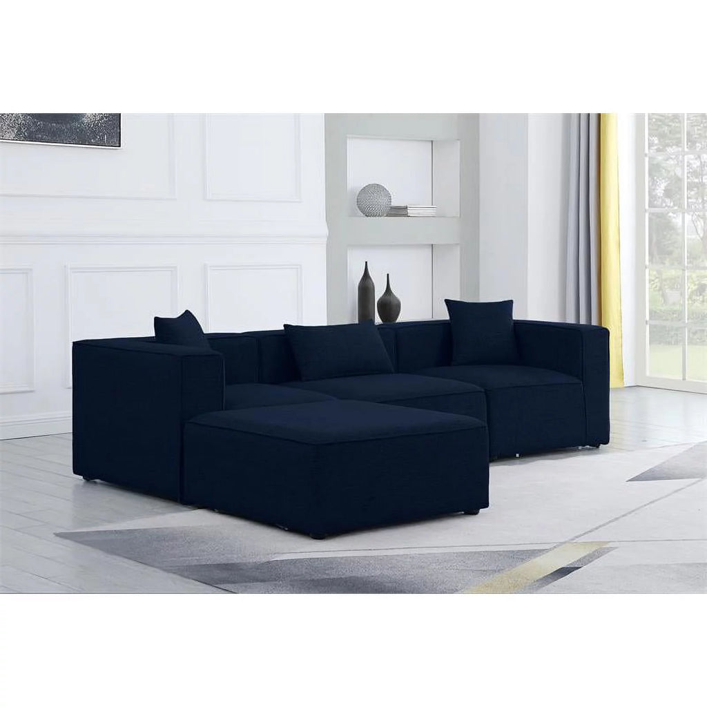 Navy Linen Modular Sectional R8421