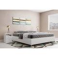 King Bed Frame MDF Wood Bed Base White F106