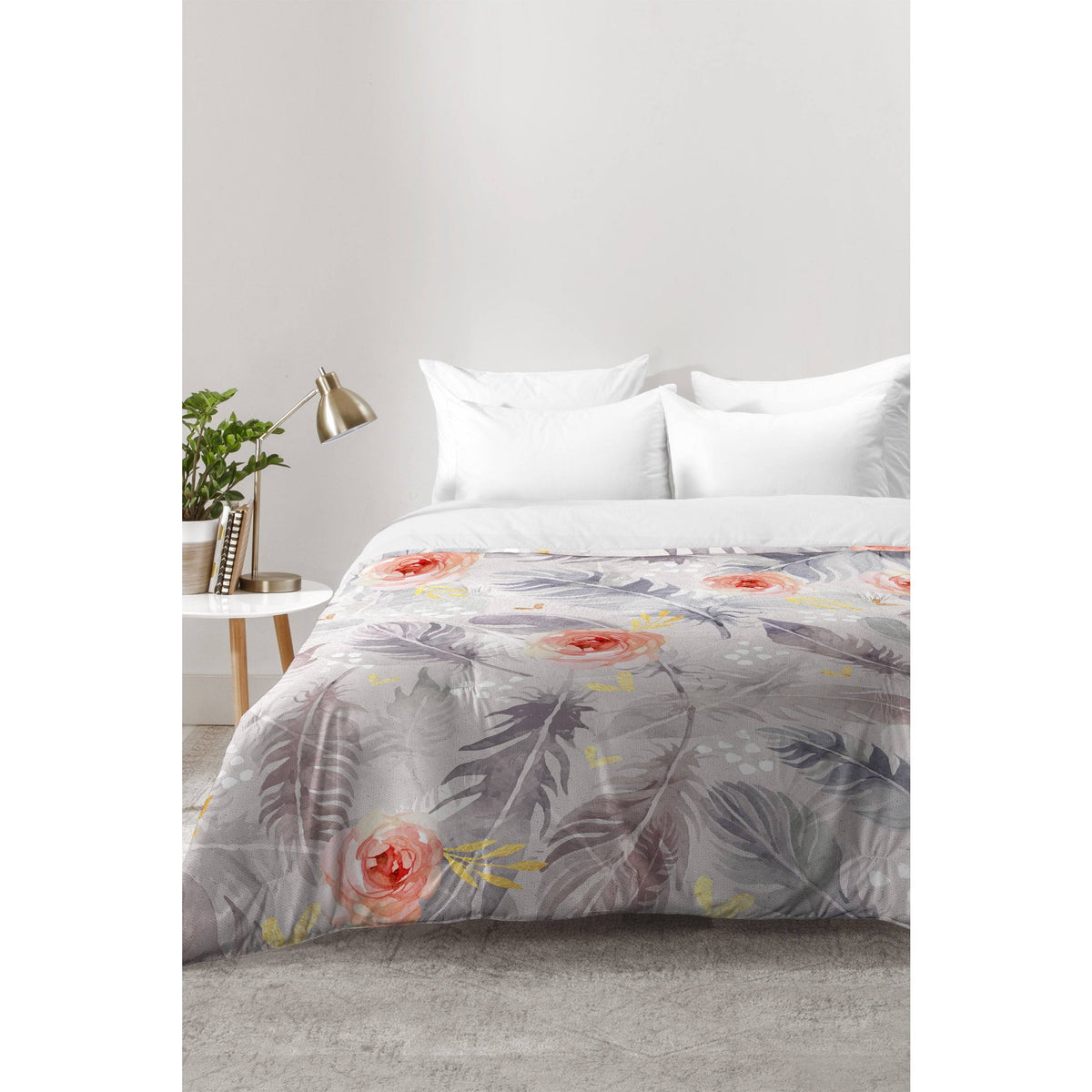 King Abstract Floral Comforter T768
