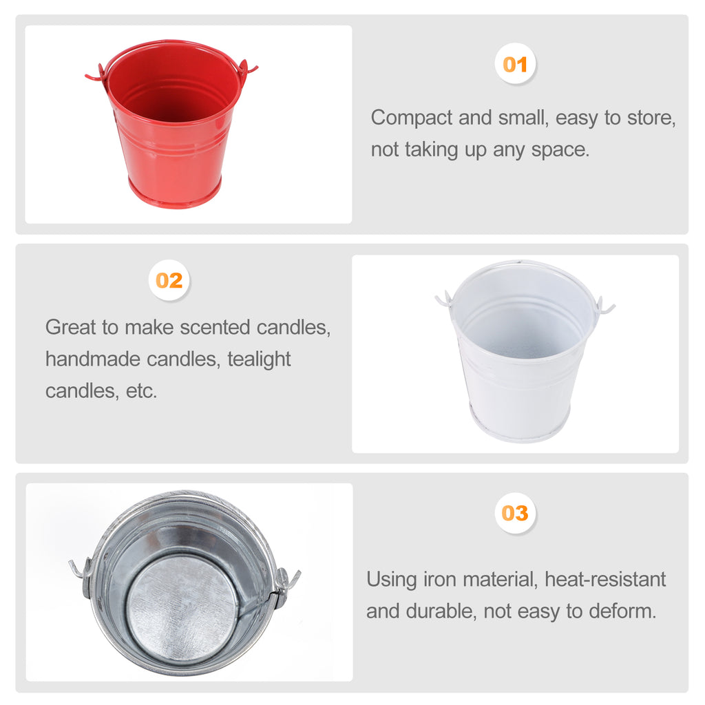 16 Pcs Iron Mini Tin Bucket Z320
