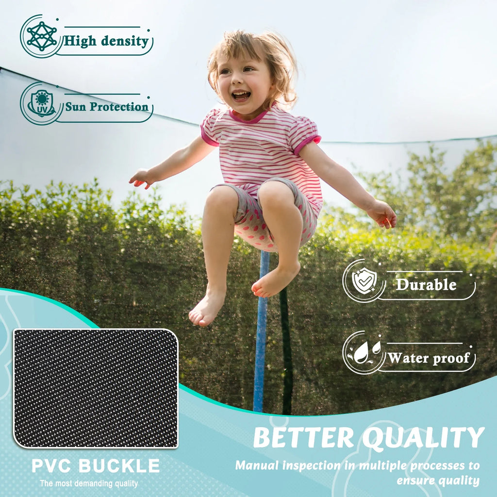 14FT Outdoor Trampoline with Basketball Hoop & Safety Enclosure Net & Ladder T69861