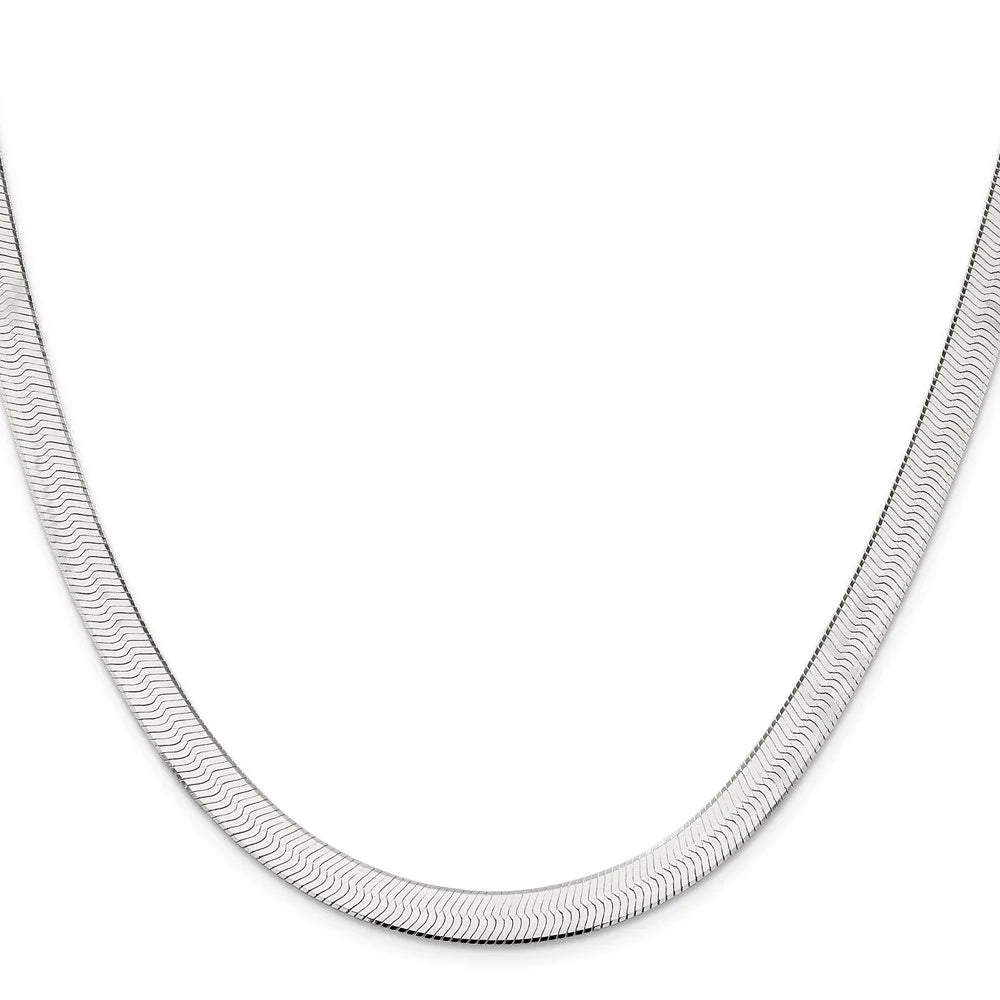925 Sterling Silver Herringbone Chain Necklace 18 inch C8947