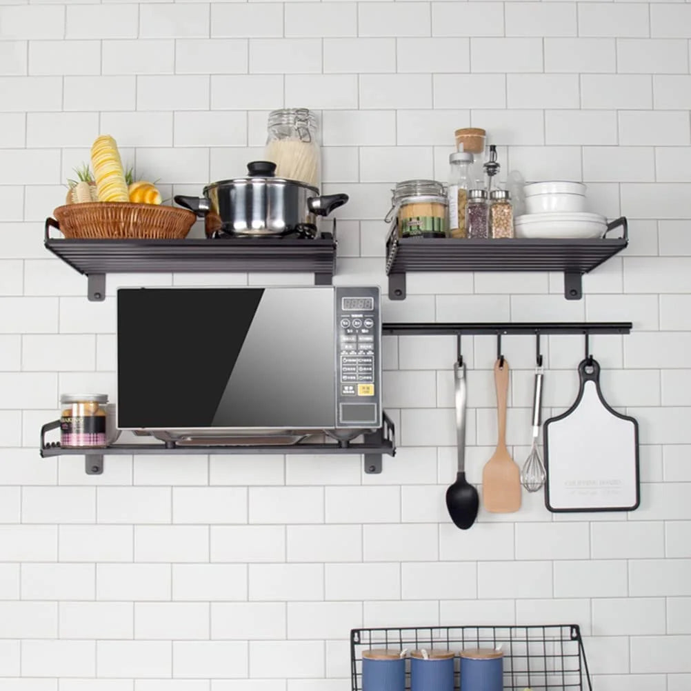 Black Wall Shelf for Kitchen Organizer Z364680