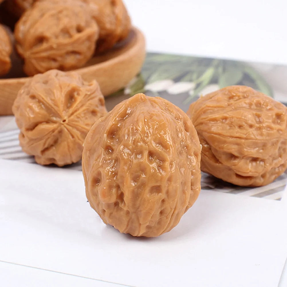 6 Pcs Miniature Doll House Artificial Walnuts Decorations D143