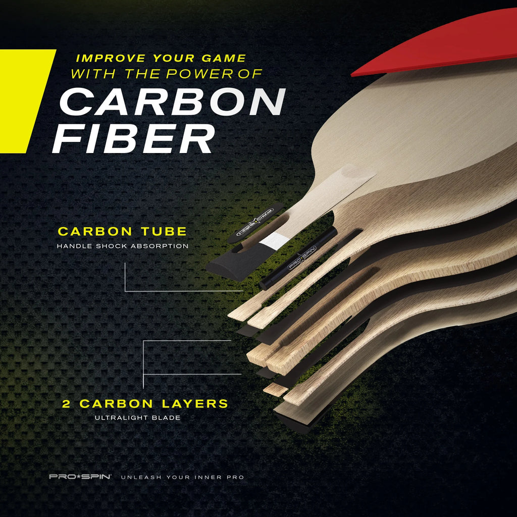 Carbon Fiber Ping Pong Paddle with Penhold Grip B405