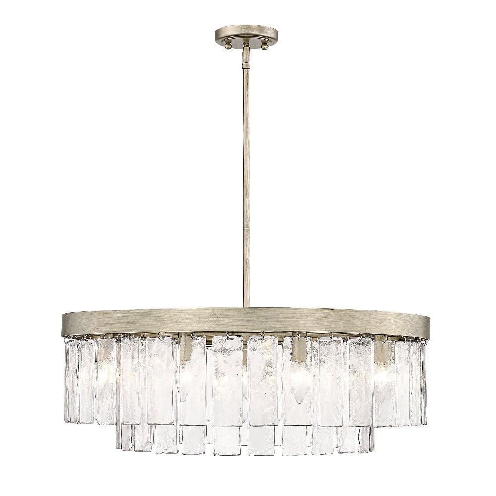 9-Light Chandelier with Hammered Water Glass X970