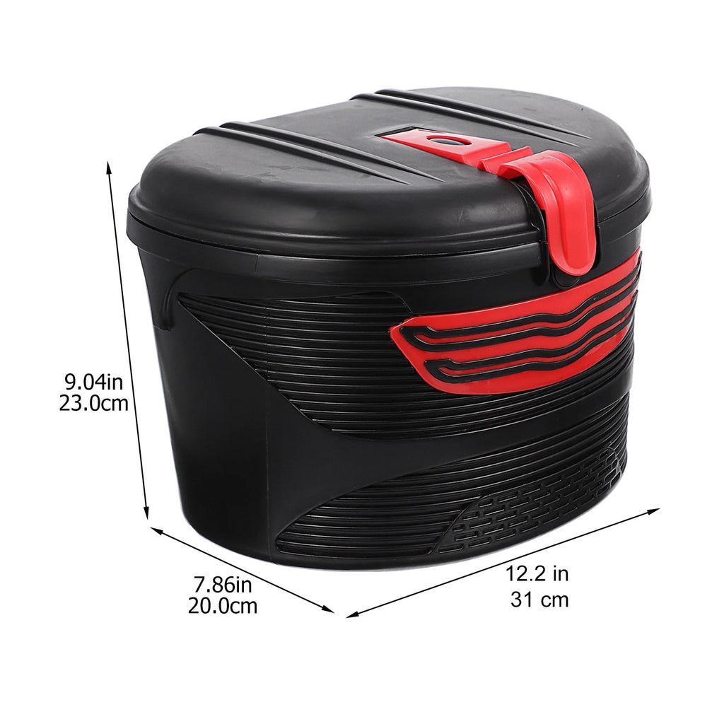 Red Plastic Storage Basket with Lock F825
