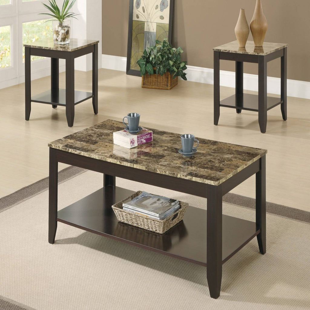 Marble Look Top Table Set 3pcs X363