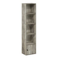 5-Tier Shelf Bookcase with 1 Door Storage Cabinet J7011
